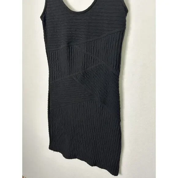 Free People Bodycon Dress Size Medium Black Striped Textured - Picture 2 of 6